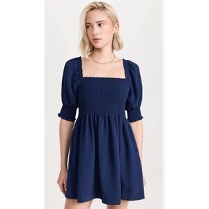 Hill House The Athena Nap Dress Navy Blue Size Extra Large Square Neckline Mini